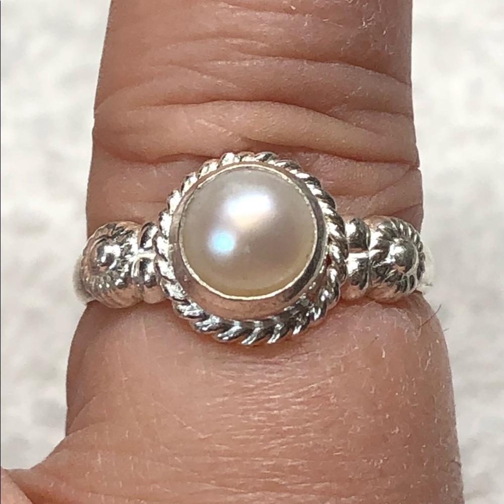 🦪pearl ring silver-not stamped new-artisan handmade -6